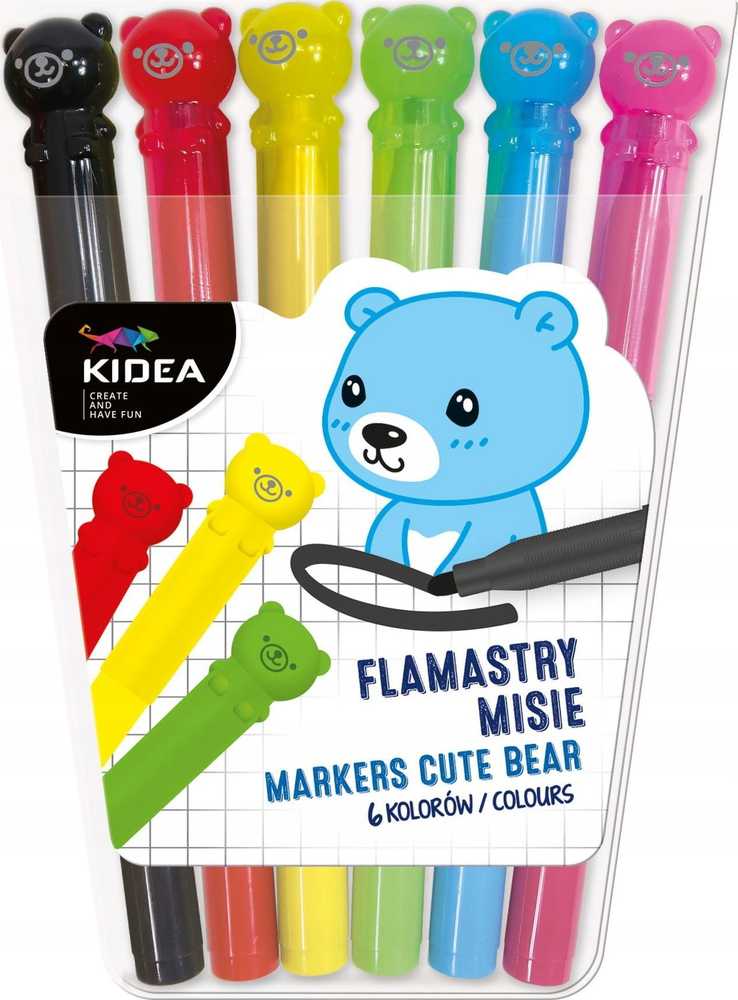 Derform Kidea flamasterių rinkinys, 6 spalvos