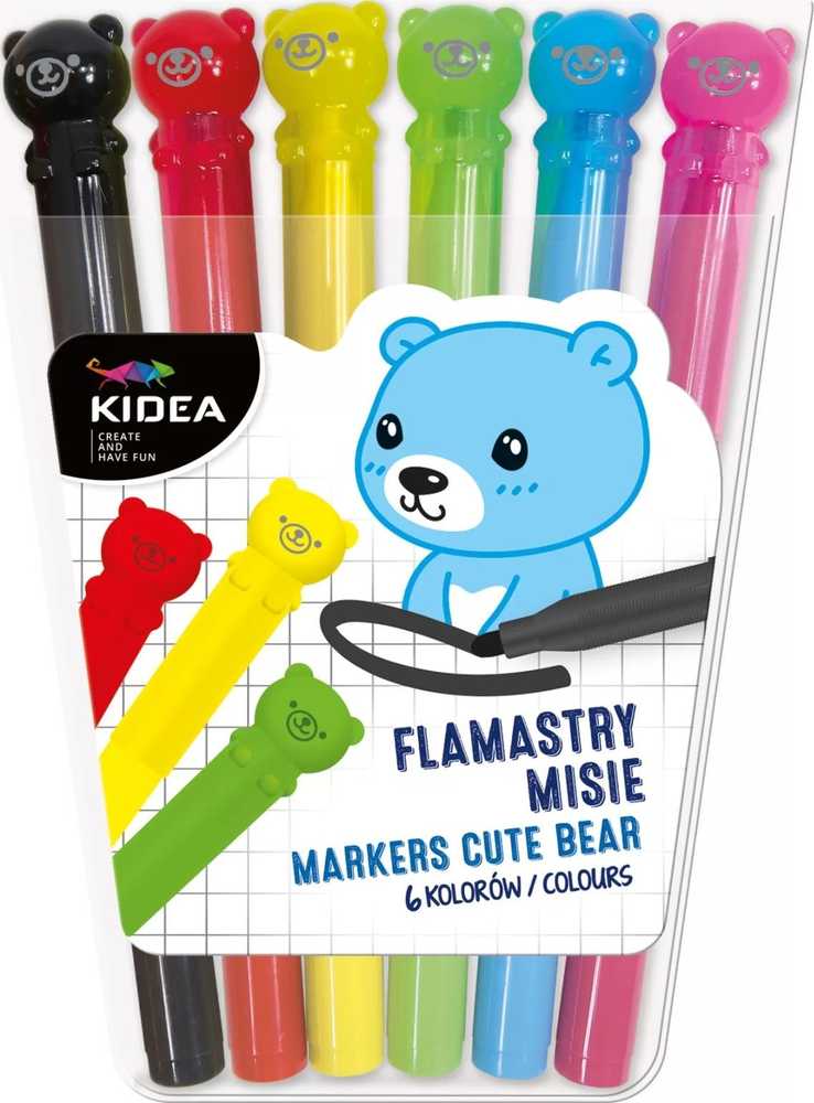 Derform Kidea flamasterių rinkinys, 6 spalvos