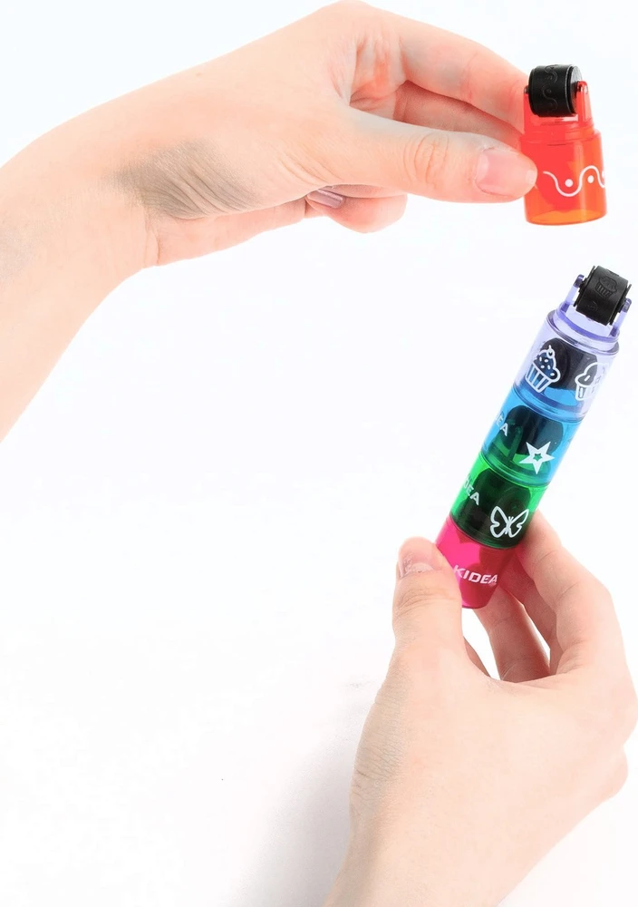 STAMP ROLLER KIDEA 5in1 antspaudai, spalvingi raštai užrašams