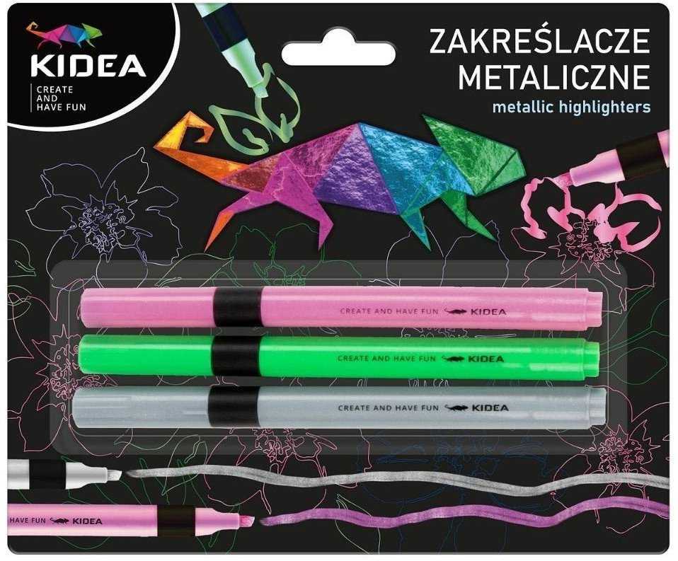 Derform Metaliniai žymekliai Kidea, 3 spalvos