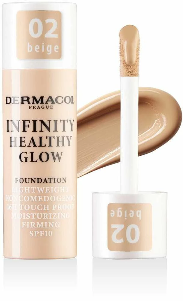 Dermacol Infinity Healthy Glow Foundation apsauginis makiažo pagrindas, atspalvis: 02 rusvai gelsvas, 20 g
