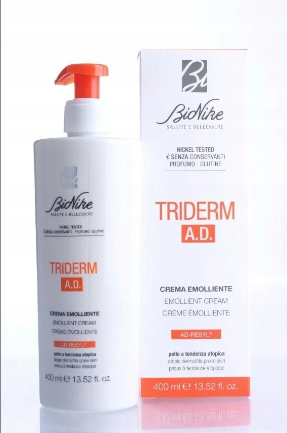 BioNike Triderm A.D. Drėkinamasis ir raminamasis dieninis ir naktinis kremas, 400 ml