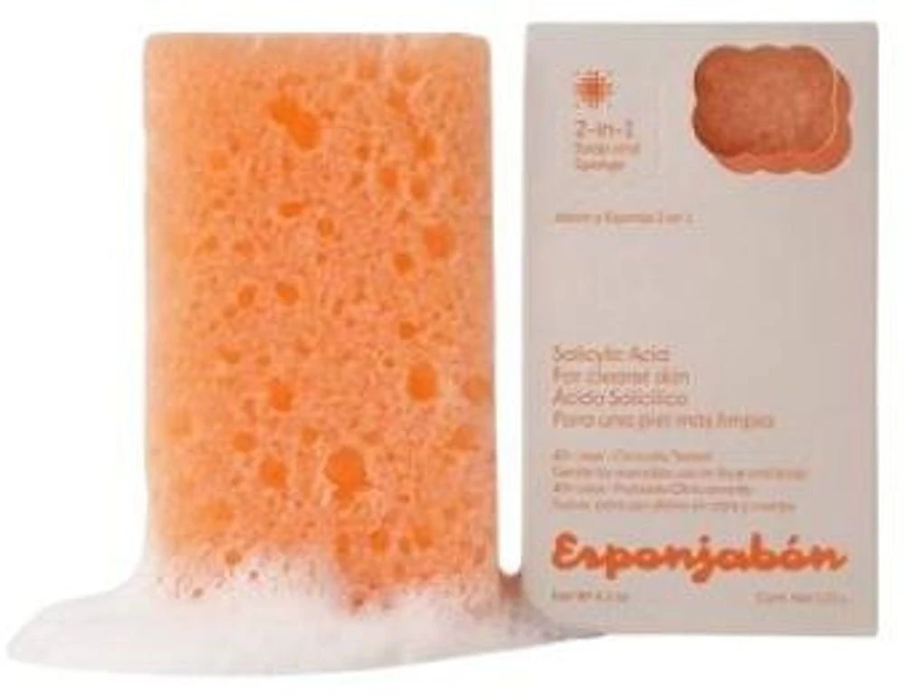 Esponjabon salicilo rūgšties valomasis ir drėkinamasis muilas su kempine 2 viename veidui ir kūnui, 120 g