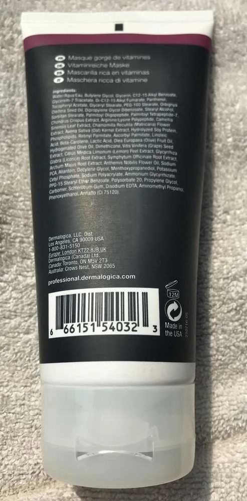 Dermalogica Pro Multivitamin Complex Recovery Kreminis veido kaukė, 177 ml