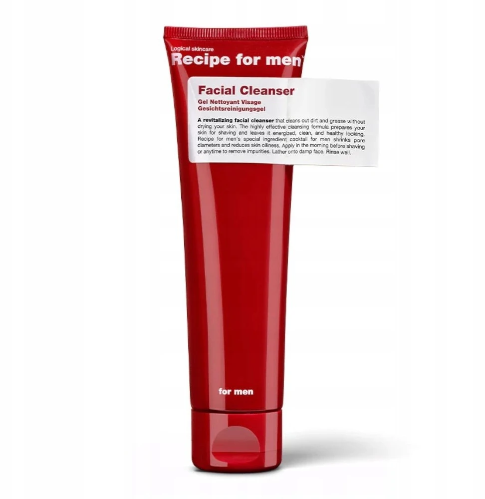Recipe For Men Receptas vyrams Veido Valiklis Gaivinamasis Valomasis Gelis Veidui, 100 ml
