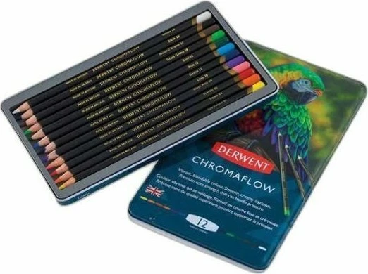 Derwent spalvotų pieštukų rinkinys Chromaflow, 12 vnt., 3,5 mm šerdis, 2305856