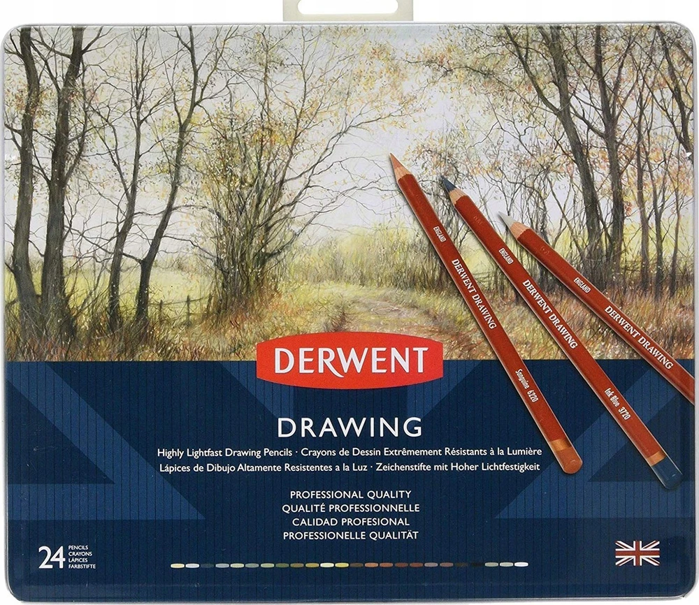 Derwent piešinių asortimentas, 24 rašikliai