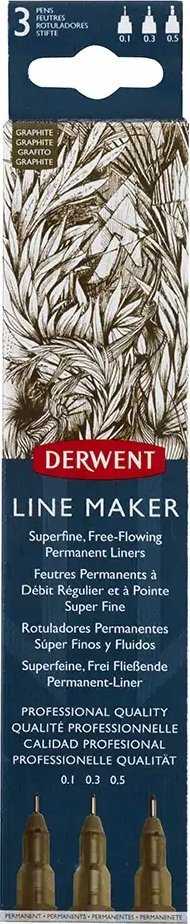 Derwent Line Maker Graphite pilkas 3 stk. (0,1 0,3 0,5)
