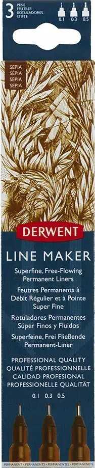 Derwent Line Maker Sepia 3 stk. (0,1 0,3 0,5)