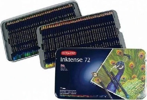 Derwent Inktense 72 pieštukų rinkinys dėžutėse