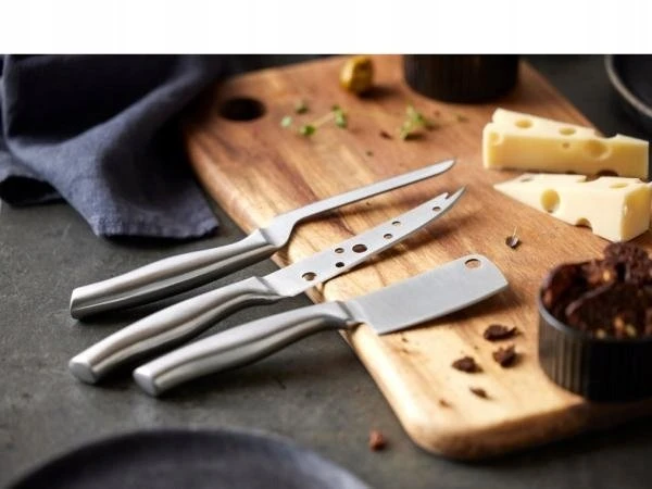 Alpina pjaustymo lenta Sūrių patiekimo lenta + 3 peiliai Akacija/Plienas [produkto kodas: 30664]