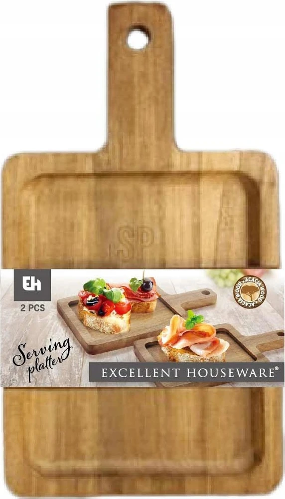 Excellent Houseware Akacijos medžio serviravimo lenta, 2 vnt