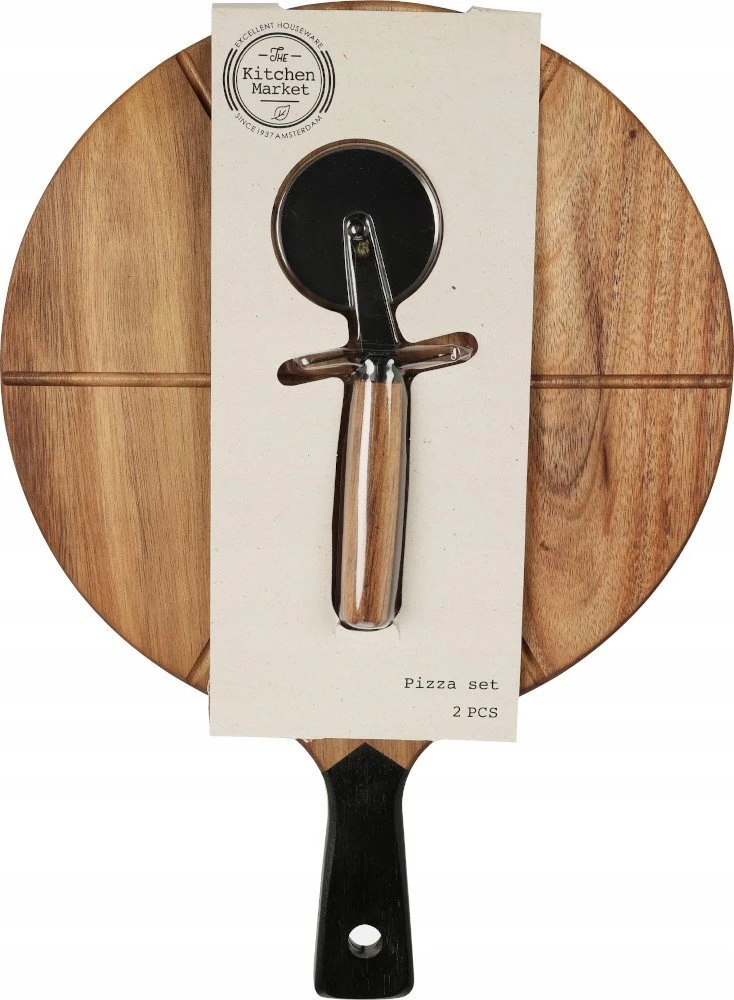 Excellent Houseware Medinė picos lenta su pjautuvu 30 cm 2 vnt.