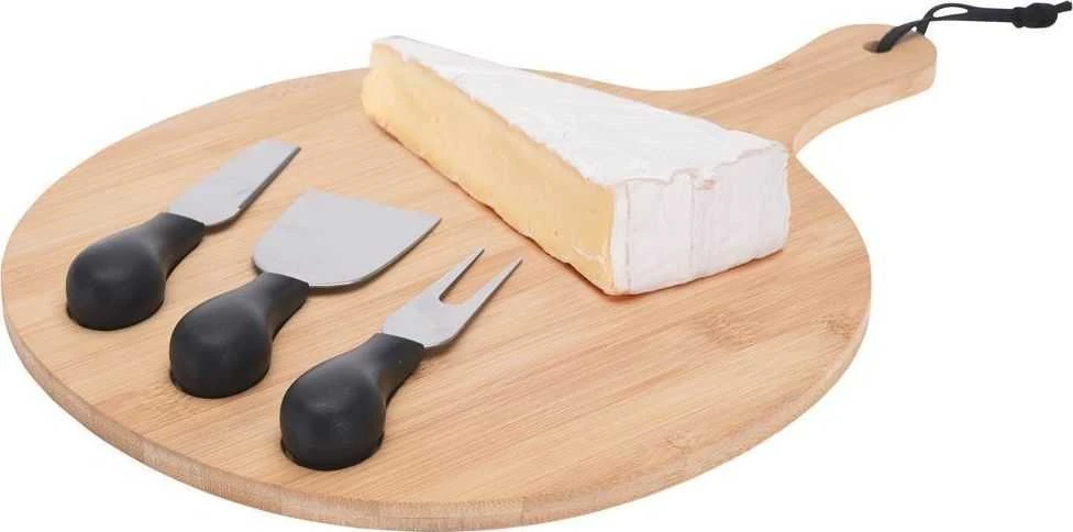 Excellent Houseware Sūrio lenta su peiliais bambukinė 4 vnt.