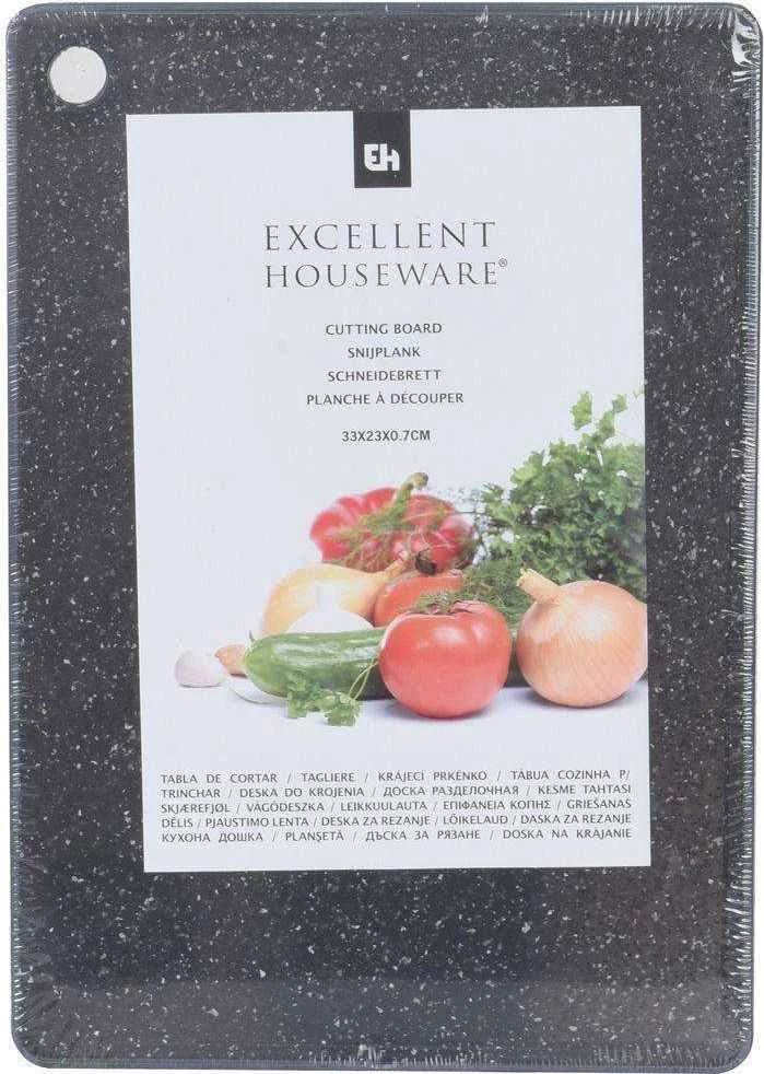 Excellent Houseware Plastikinė pjaustymo lenta 33x23 cm juoda