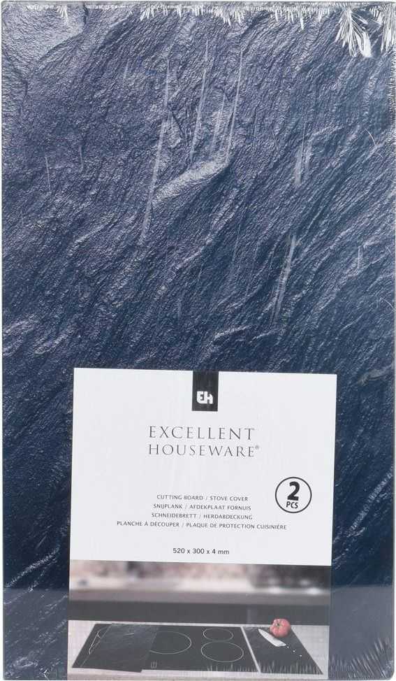 Excellent Houseware Pjaustymo lenta ir viryklės dangtis stiklinė 60x51 cm 2 vnt.
