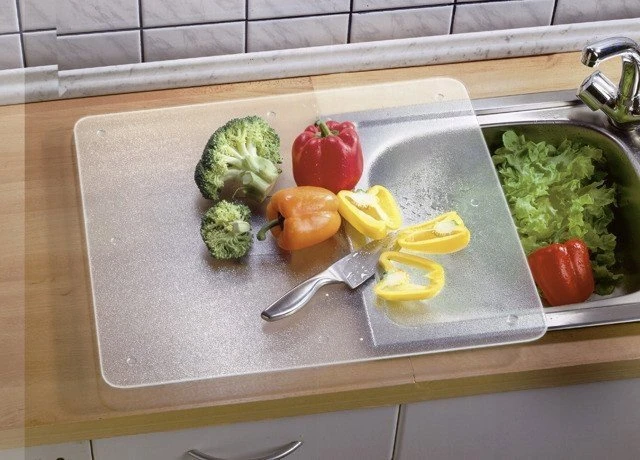 Stiklo apsauginė plokštė, universali pjaustymo lenta — 3 in 1, WENKO
