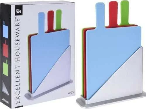 Mondex Excellent Houseware Pjaustymo lentelių rinkinys su laikikliu, 3vnt.