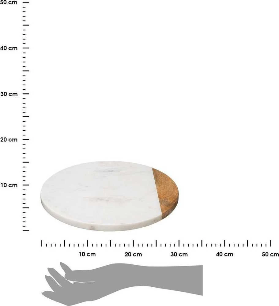 Secret De Gourmet GEOM HYGGE pasukamas padėklas, Ø 30 cm, marmurinis, baltas