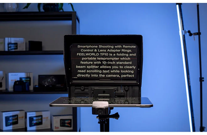 „FEELWORLD TP10“ Nešiojamasis 10 colių sulankstomas teleprompteris aprašymas - Prekės nuotrauka