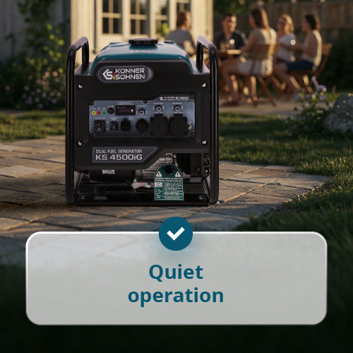 Inverterinis generatorius Könner & Söhnen KS 4500iG, 4,2 kW, 230 V, 13 l, dviejų kuro rūšių aprašymas - Prekės nuotrauka