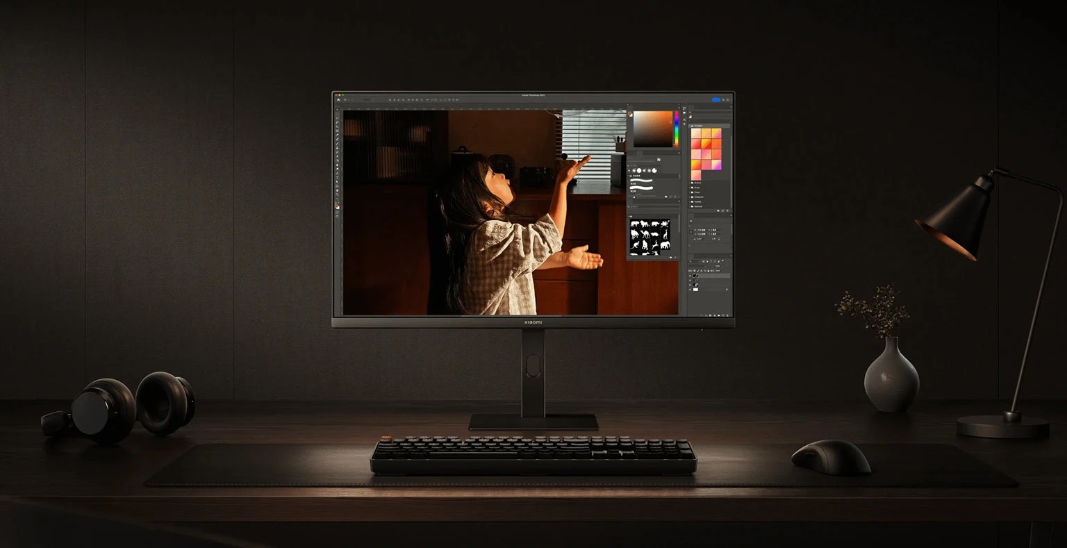 Monitorius Xiaomi 4K A27Ui/27-inch /IPS hard screen/4K UHD(3840 x 2160)/HDR10/Versatile USB-C port/Professional colour accuracy aprašymas - Prekės nuotrauka