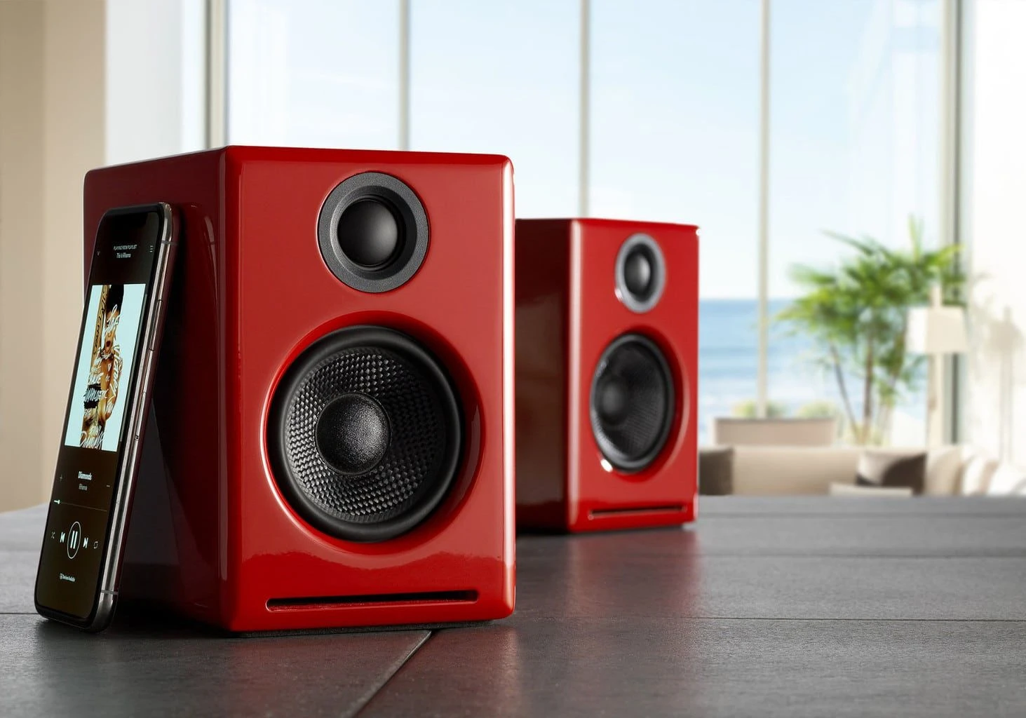 Garso kolonėlės AudioEngine A2+ BT, 30 W | raudonos spalvos aprašymas - Prekės nuotrauka