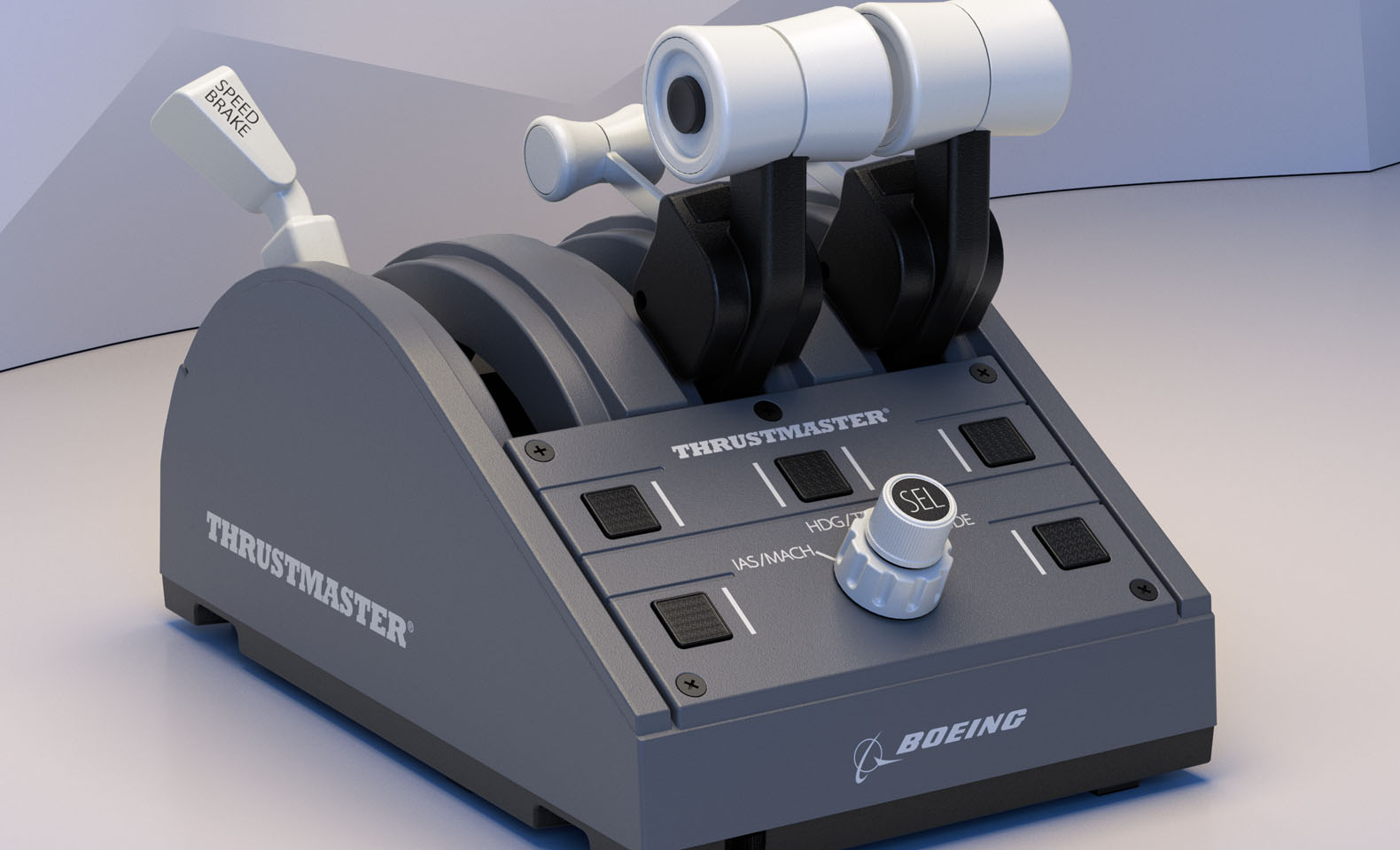 Žaidimų valdiklis Thrustmaster Joystick TCA quandrant boeing/edition, Pilkos spalvos aprašymas - Prekės nuotrauka