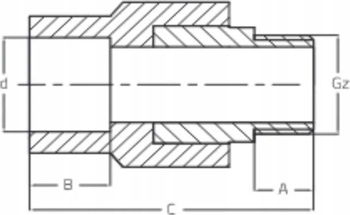 Detal Met Detaliai suderintas PP Mufa GZ 40 x 1 colių [15]
