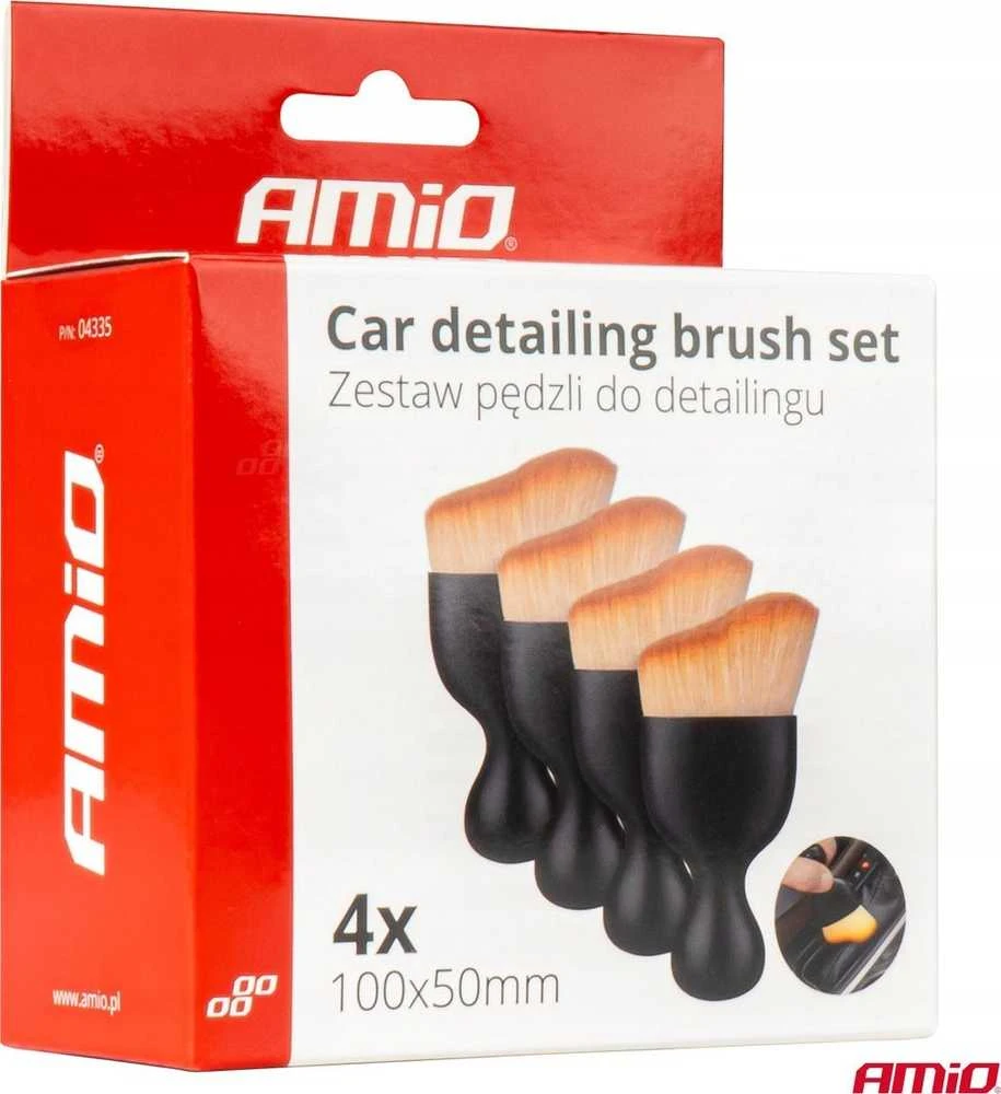 Automobilių detalių valymo šepečių rinkinys, 4 vnt. AMIO-04335