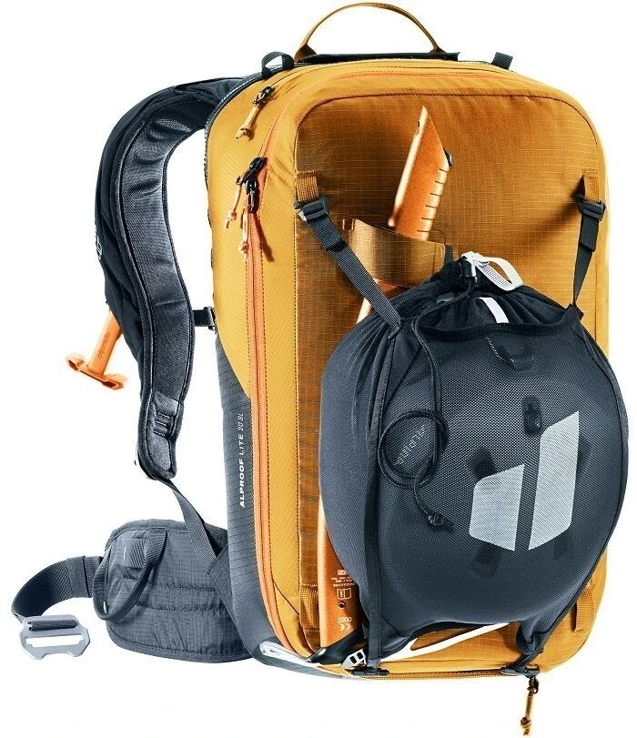 DEUTER Alproof Lite 20 SL kuprinė Cinnamon/Juoda + DEUTER Wash Center I Kosmetinė Raisin/Caspia