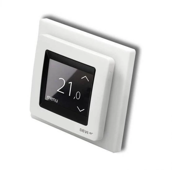 Devi elektroninis termostatas DEVIreg Touch 230V 16A 5-35 ° C IP21 sniegas (140F1071)