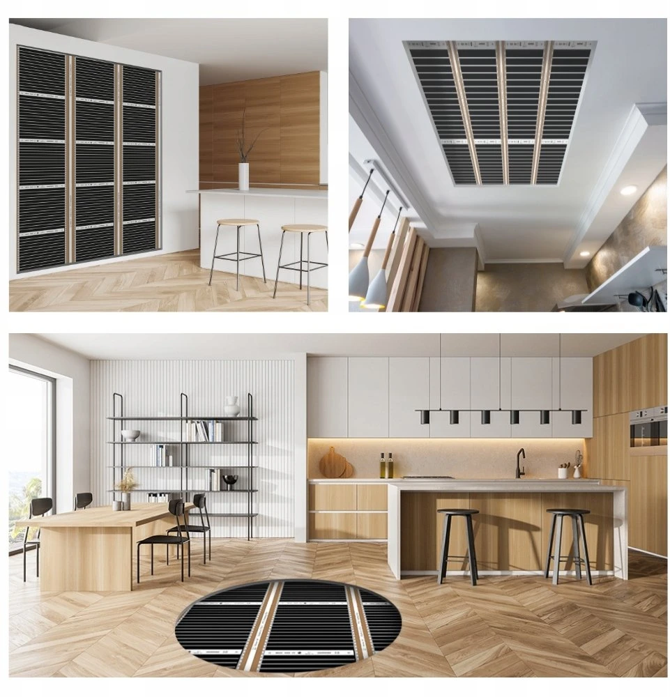 Devi Rinkinys IR Sidabrinis 160W 6m²,szer.50cm +Gemini Baltas (5904890245365)