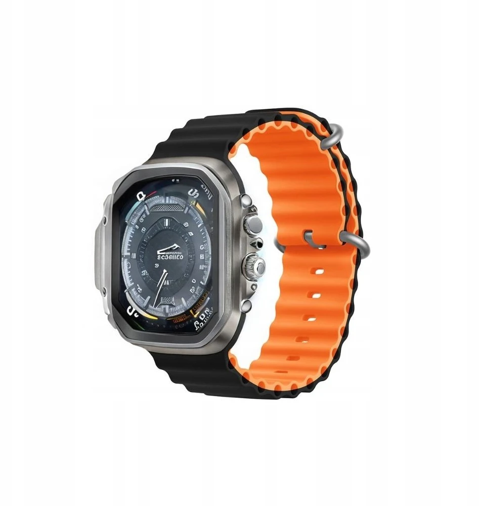 Devia apyrankė Deluxe Sport6 skirta Apple Watch 38mm/ 40mm/ 41mm juodos spalvos oranžinės spalvos