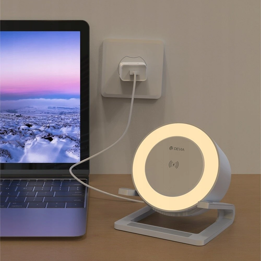 Devia „Bluetooth“ garsiakalbis IM-3 su 15W belaidžiu įkrovikliu ir baltu apšvietimu