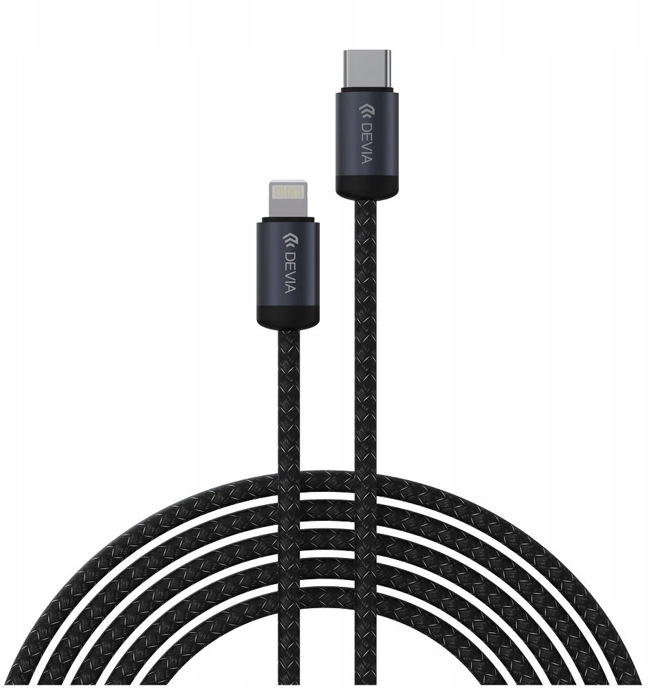 Devia laidas Gracious EC645 PD USB-C – Lightning 1,0 m 27W 3A juodas