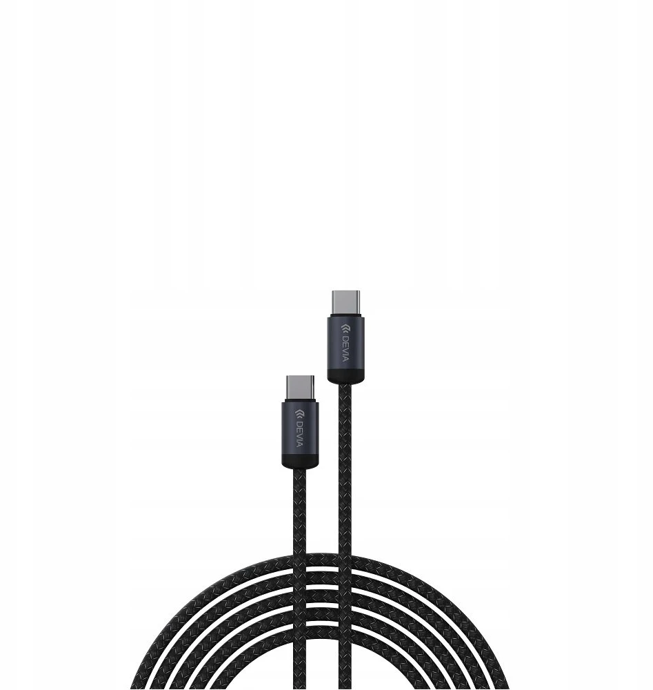 Devia kabelis Gracious EC646 PD USB-C - USB-C 1,0 m 60W 3A juodos spalvos