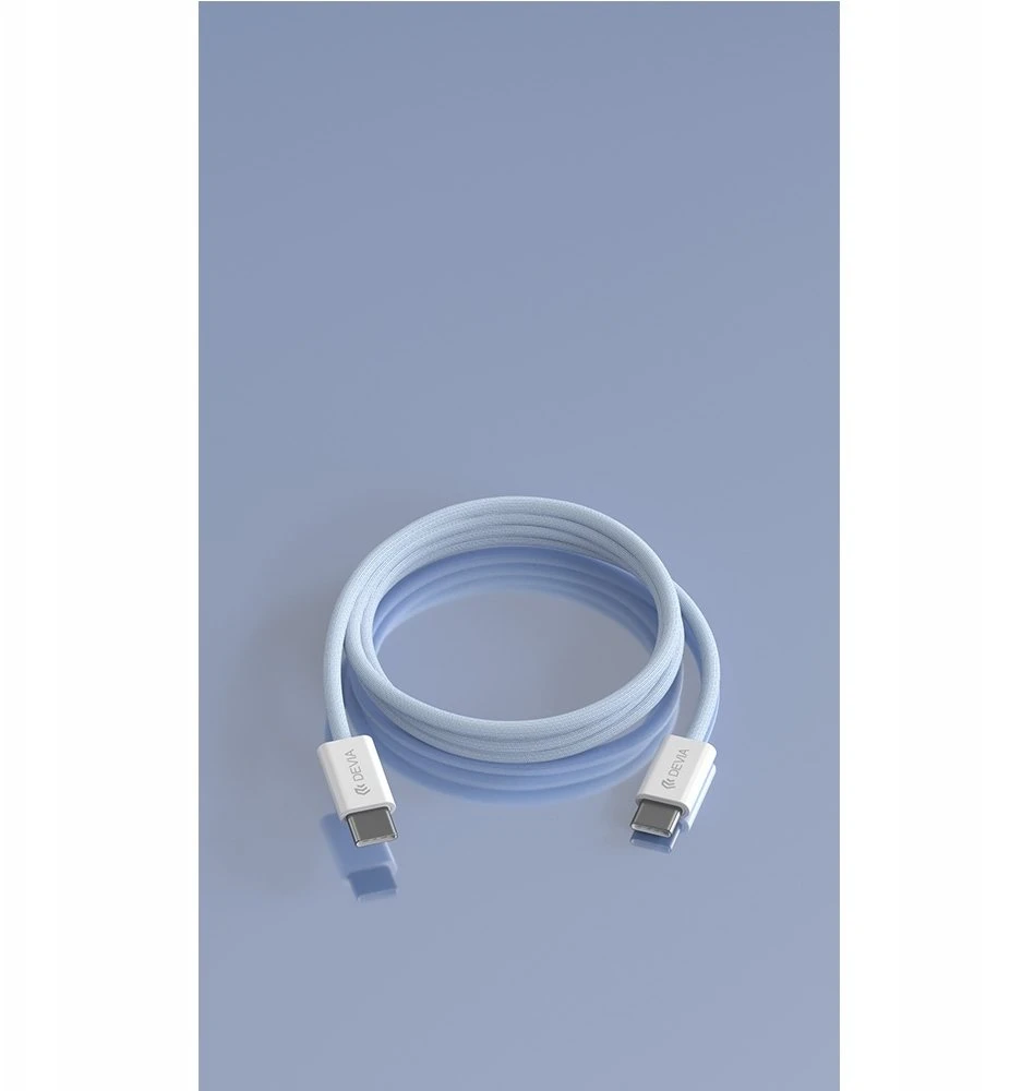 Devia kabelis Smart EC325 PD USB-C - USB-C 1,0 m 60W 3A mėlynos spalvos