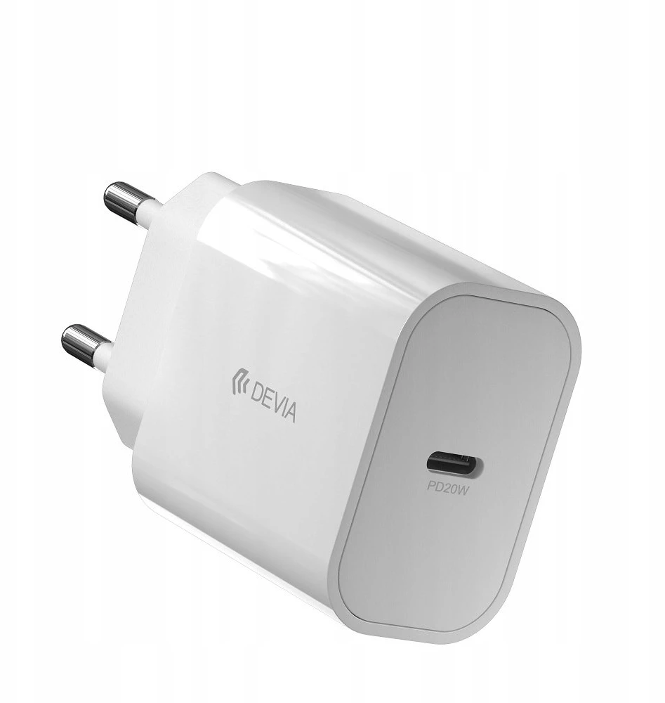 Devia laidinis įkroviklis Smart PD 1x USB-C 20W baltos spalvos