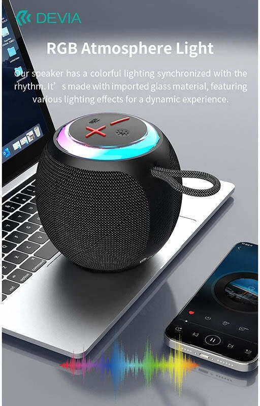 Devia „Bluetooth“ garsiakalbis Lite1 juodas