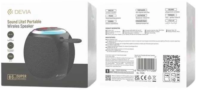 Devia „Bluetooth“ garsiakalbis Lite1 juodas