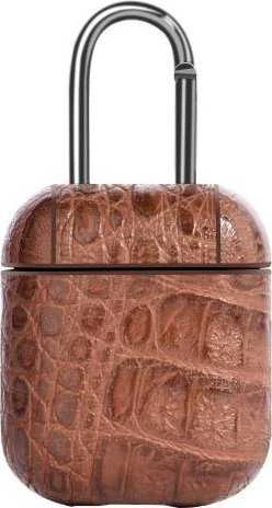 Dėklas Devia Devia Lux Series Eco Leather Look magnetinis karabinas, skirtas Apple AirPods 1st Generation ausinėms