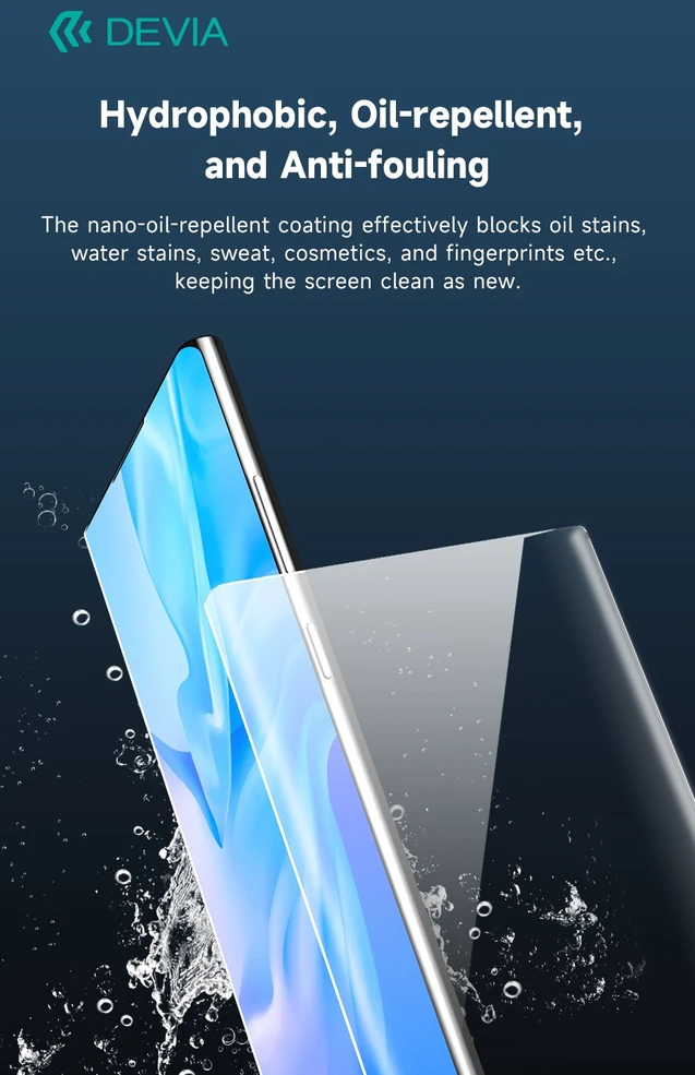 Devia išmaniųjų telefonų apsauginės plėvelės rinkinys UV 0,3mm HD privacy 10vnt. 6H, skirtas išmaniųjų telefonų LCD ekranų pjaustymo staklėms