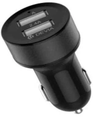 Įkroviklis Devia Devia Smart Series Premium Car charger 2 x USB 2.4A + Micro USB Cable 1m Juodas