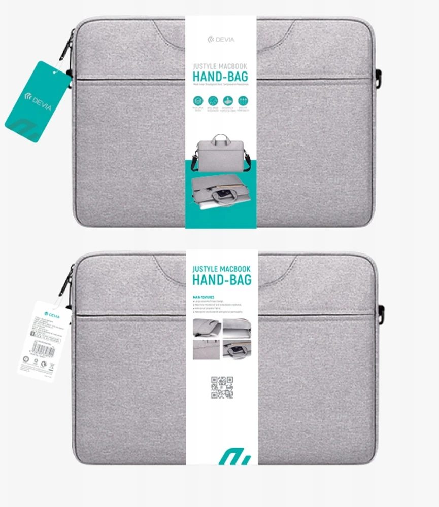 Devia nešiojamojo kompiuterio krepšys / MacBook krepšys Justyle 15,4” pilkas