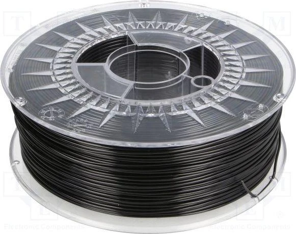 PET-G 1.75mm juodas gijų ritinys 1kg