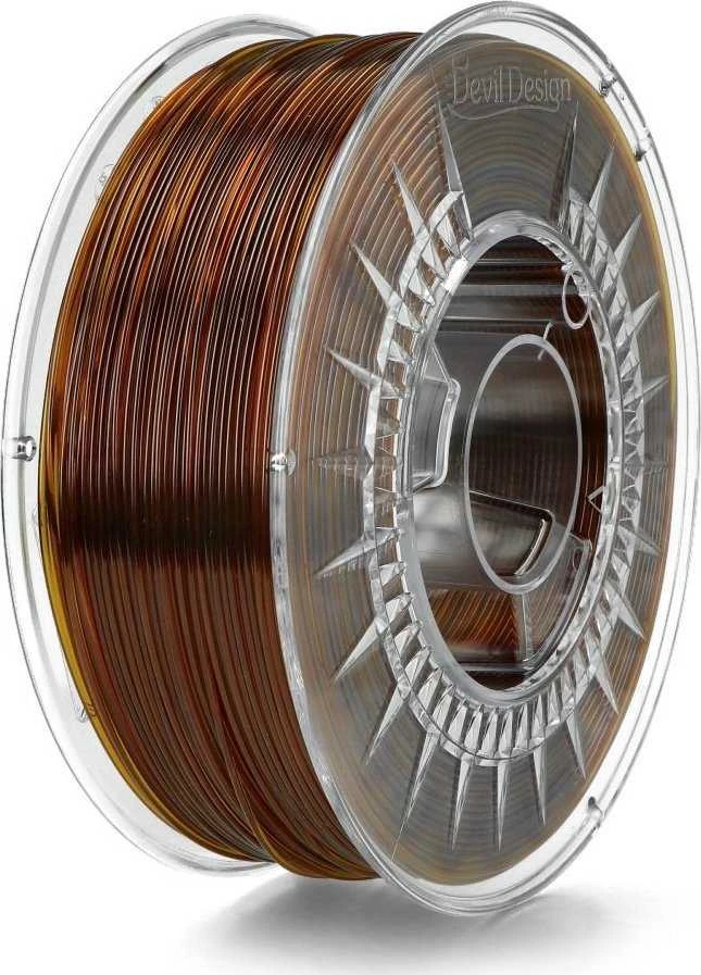 3D plastikas Devil Design PET-G 1.75mm 1kg - Amber Transparent