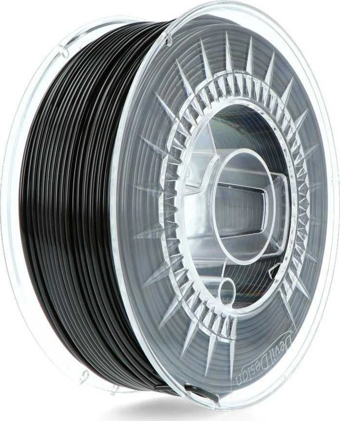 Juodas PLA 2.85mm plastikas skaidrioje ritėje