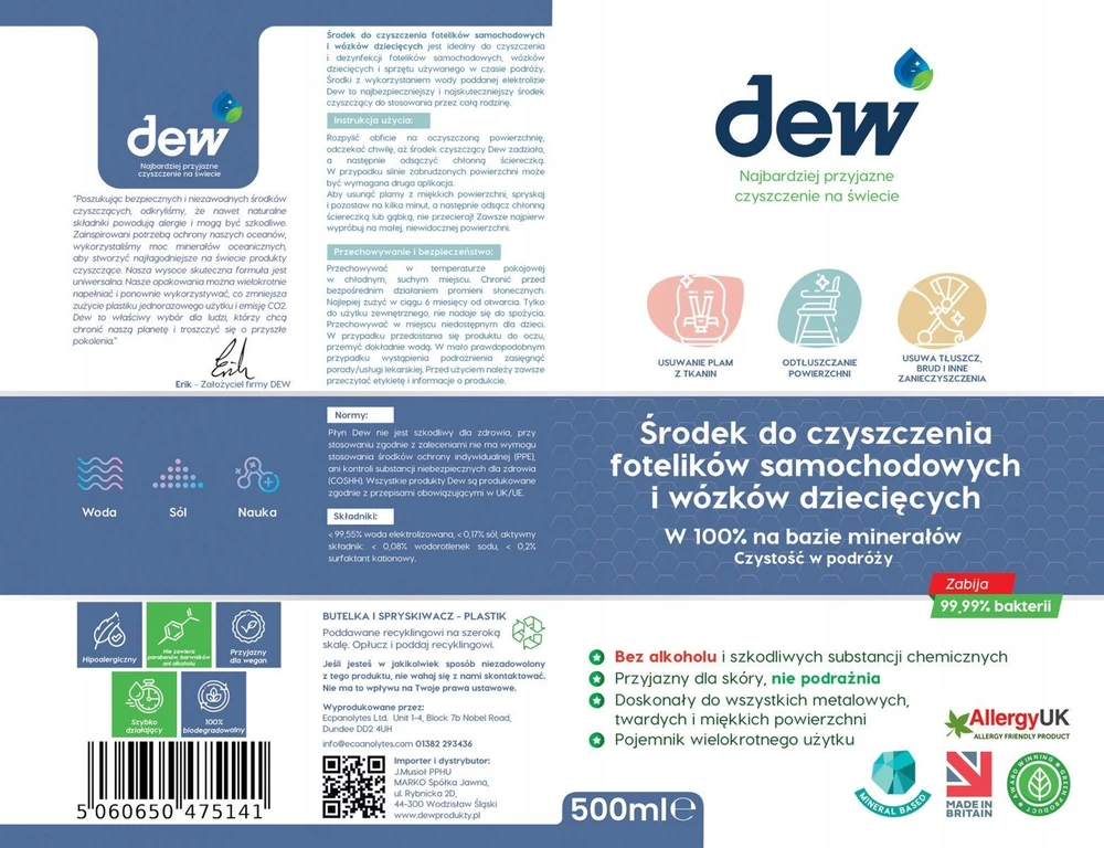 Dew Rasa - automobilių sėdynių ir vežimėlių valiklis | 500 ml