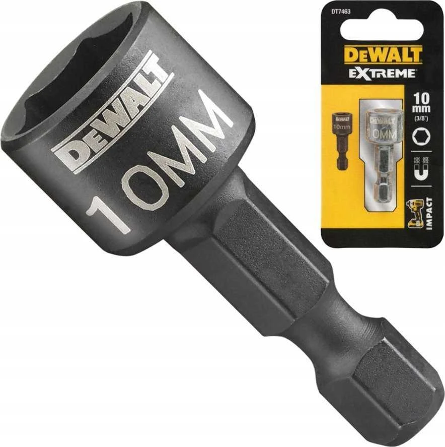 smūginis końcówka nasadowa 10mm su magnesem 1/4" DeWALT [DT7463-QZ]